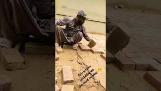 brick tiles installation with mud mortar amazing old method hits ytshorts ideass trendingshorts [upl. by Karlene]