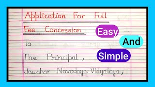 Application For Full Fee Concession  How to write an application for Full Fee Concession [upl. by Par]