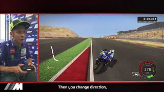 Rossi races with the MotoGP Videogame in Aragón – follow a lap with the legend [upl. by Oicinoid126]