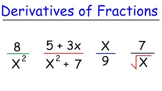 How To Find The Derivative of a Fraction  Calculus [upl. by Ynobe114]