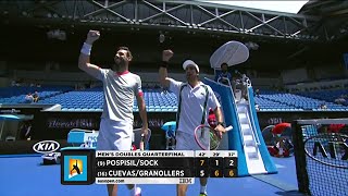 PospisilSock v CuevasGranollers highlights QF  Australian Open 2016 [upl. by Jobyna]