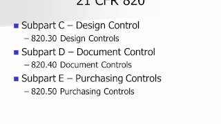 GMP for Medical Devices Overview  FDA 21 CFR 820 [upl. by Barvick427]