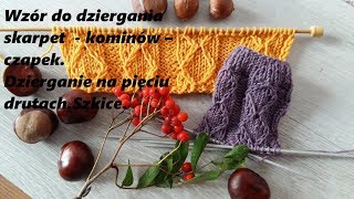 0302Wzór do dziergania skarpet  kominów – czapek Dzierganie na pięciu drutach Szkice [upl. by Capello521]