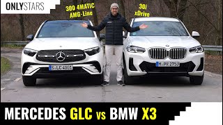 Mercedes GLC 300 4matic vs BMW X3 30i xDrive  Comparison Review [upl. by Aitnauq]