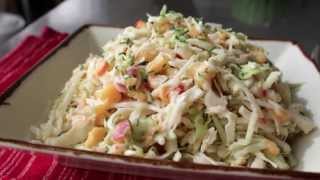 Spicy Peach Coleslaw Recipe  Summer Peach and Cabbage Salad [upl. by Cassandre]