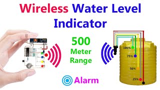 How to make Wireless Water Level Indicator with Alarm [upl. by Hamon]