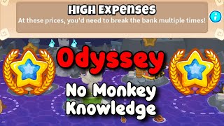 BTD6 Odyssey Hard Mode Tutorial  Free Hero  No Monkey Knowledge  High Expenses [upl. by Wallie918]