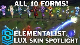 ELEMENTALIST LUX ALL 10 FORMS  League of Legends [upl. by Annetta714]