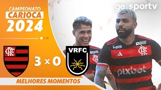 FLAMENGO 3 X 0 VOLTA REDONDA  MELHORES MOMENTOS  3ª RODADA DO CAMPEONATO CARIOCA 2024  geglobo [upl. by Kloster]