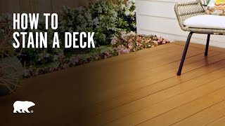 BEHR® Paint  How to Stain a Deck [upl. by Novello911]