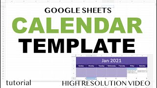 Google Sheets  Calendar Template [upl. by Lezned843]