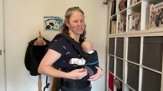 How to Use The Manduca First Carrier with your Newborn Crossed Straps [upl. by Eimmelc]