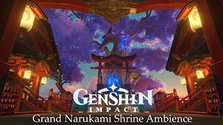 Genshin Impact 3 HOURS of Grand Narukami Shrine Ambience for Relaxation Day amp Night cycle [upl. by Culver]