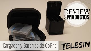 REVIEW de PRODUCTO Cargador y Baterías para GoPro  Telesin [upl. by Los]