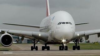 9 Very Close Takeoffs amp Landings A380 777 787 A330 757 767 A319 Manchester Airport [upl. by Innattirb371]