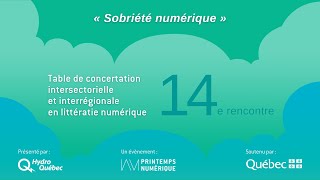 La Sobriété Numérique  14e Rencontre de la Table de Concertation en Littératie Numérique du Québec [upl. by Clawson716]