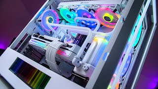 I built a White RGB Z690 Water Cooled PC [upl. by Airitac]