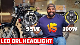 55w VS 100w LED DRL Headlight  Which Give More Focus [upl. by Hylton]