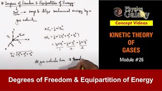 Class 11 Physics  Kinetic Theory of Gases  26 Degrees of Freedom amp Equipartition of Energy [upl. by Neurath]