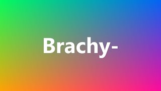 Brachy  Medical Definition and Pronunciation [upl. by Ardenia]