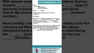 Request Letter to Bank for Solvency Certificate [upl. by Olatha]