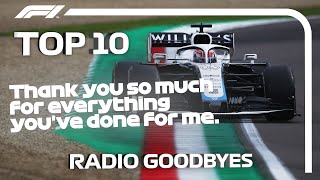 Top 10 F1 Radio Goodbyes [upl. by Connor593]