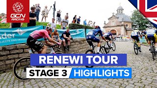 Muur van Geraardsbergen Provides Late Drama  Renewi Tour 2023 Highlights  Stage 3 [upl. by Yeslehc]