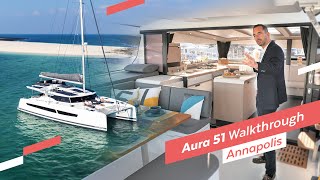 Come aboard the Aura 51 for a complete guided tour in Annapolis  Fountaine Pajot [upl. by Jaban599]