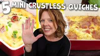 5 Easy Mini Crustless Quiches  Quick And Easy Breakfast For One [upl. by Jarrell]