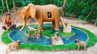 Build dog house in Elephant and build fish pond around elephant house [upl. by Lipkin154]