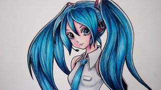 CÓMO DIBUJAR A HATSUNE MIKU VOCALOID [upl. by Isidoro]