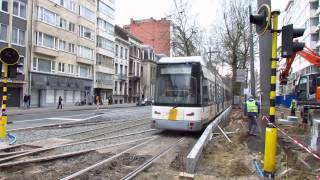 Video 1276 Antwerpen De Lijn Trams Centraal Station 4 Mar 2014 [upl. by Kohl]