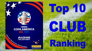 Top 10 CLUB Ranking  Most stickers in Panini Album quotCopa America USA 2024quot [upl. by Lewie]