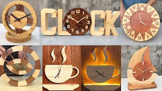 6 Beautiful Wooden Clock Models Never Seen Before  DIY Simple Art Wooden Clock At Home [upl. by Leiuqeze558]