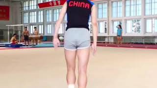 Tumbling world champion Jia Fangfang training as an artistic gymnast [upl. by Narcis168]