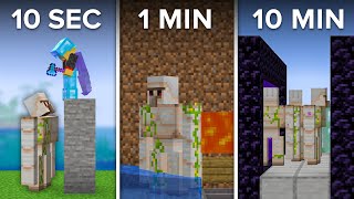 Minecraft Iron Farm In 10 SECONDS 1 Minute amp 10 Minutes [upl. by Zoi112]