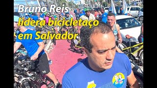 Bruno Reis faz campanha de bicicleta pela orla de Salvador [upl. by Electra]