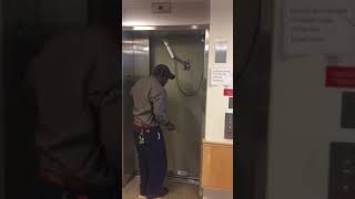 Opening of exterior elevator door [upl. by Eneres]