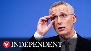 Watch again Natos Jens Stoltenberg holds press conference after Finland joins military alliance [upl. by Anod]