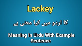 Lackey meaning in urdu hindi  Lackey in sentence  How to pronounce Lackey [upl. by Elletnahs]