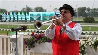 At Belmont Sam the Bugler Starts the Race [upl. by Eihtur]