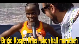 Brigid Kosgei Wins lisbon half marathon 2024 Sunday 17thShorts [upl. by Ahsiele583]