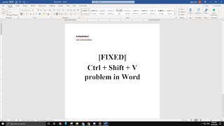 FIXED Ctrl  Shift  V problem in Word [upl. by Atinar]