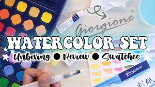 GIORGIONE WATERCOLOR SET  HOKKA G900 UNBOXING  REVIEW  SWATCHES [upl. by Nahpets]