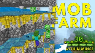 ULTIMATE MOB amp XP Farm Minecraft Bedrock 1201  10 LEVELS Per 2 Minutes  NO SPAWNER [upl. by Menell]