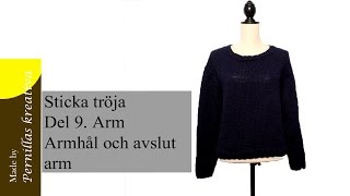 Del 910 Sticka tröja Arm armhål och avslut på arm [upl. by Alekin]