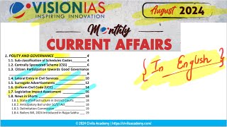 Vision IAS monthly magazine August 2024  UPSC current affairs in English [upl. by Molini26]