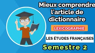 Larticle de dictionnaire📚 explication détaillée ✌️ [upl. by Laerdna151]