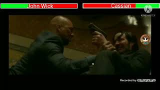 John Wick vs Cassian with healthbars John Wick Chapter 2 [upl. by Lerner651]