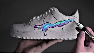 Je Custom des Nike Air Force 1 👟  Au Posca [upl. by Neenwahs380]